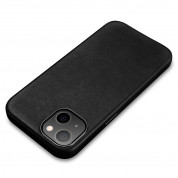 iCarer Leather Oil Wax MagSafe Case - кожен (естествена кожа) кейс с MagSafe за iPhone 13 (черен) 9