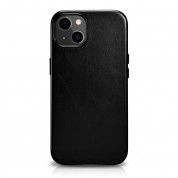 iCarer Leather Oil Wax MagSafe Case - кожен (естествена кожа) кейс с MagSafe за iPhone 13 (черен)