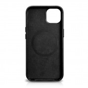 iCarer Leather Oil Wax MagSafe Case - кожен (естествена кожа) кейс с MagSafe за iPhone 13 (черен) 5