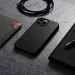 iCarer Leather Oil Wax MagSafe Case - кожен (естествена кожа) кейс с MagSafe за iPhone 13 Pro Max (черен) 12