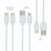 4smarts Basic Cable Set 25cm (4 Pieces) - комплект от кабели с USB-A, USB-C и Lightning конектори (4 броя) (25 см) (бял) 1