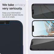 Spigen Glass.Tr Ez Fit Privacy Tempered Glass - калено стъклено защитно покритие с определен ъгъл на виждане за дисплея за iPhone 13 Pro Max (2 броя) 4