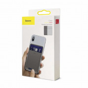 Baseus Silicone Card Bag (ACKD-A0G) - джоб за документи и карти, прикрепящ се към всяко мобилно устройство (тъмносив) 11