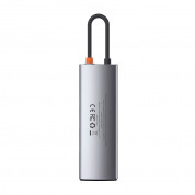 Baseus USB-C Metal Gleam Series 8-in-1 Hub (CAHUB-CV0G) - мултифункционален хъб за свързване на допълнителна периферия за устройства с USB-C (тъмносив) 4
