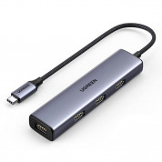 Ugreen USB-C 4-port USB 3.0 - 4-портов USB-C хъб за компютри и лаптопи (тъмносив)