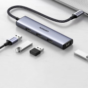 Ugreen USB-C 4-port USB 3.0 - 4-портов USB-C хъб за компютри и лаптопи (тъмносив) 1