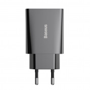 Baseus Speed Mini USB-C PD Wall Charger 20W (CCFS-SN01) - захранване за ел. мрежа с USB-C изход с технология за бързо зареждане (черен) 1