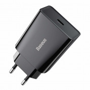Baseus Speed Mini USB-C PD Wall Charger 20W (CCFS-SN01) - захранване за ел. мрежа с USB-C изход с технология за бързо зареждане (черен) 3