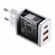 Baseus Compact Quick Wall Charger 30W (CCXJ-E02) - захранване за ел. мрежа с 2хUSB-A и USB-C изходи и технология за бързо зареждане (бял) 4