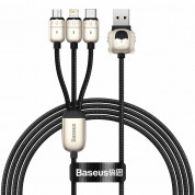 Baseus Year of the Tiger 3-in-1 USB Cable with micro USB, Lightning and USB-C connectors (CASX010001) (120 cm) (black)