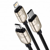 Baseus Year of the Tiger 3-in-1 USB Cable (CASX010001) - универсален USB кабел с Lightning, microUSB и USB-C конектори (120 см) (черен) 1