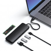 Satechi USB-C Hybrid Multiport Adapter - мултифункционален хъб за свързване на допълнителна периферия и SATA M.2 за компютри с USB-C порт (черен) 3
