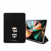Karl Lagerfeld Book Cover Case - дизайнерски кожен калъф с поставка за iPad Pro 11 M1 (2021), iPad Pro 11 (2020), iPad Pro 11 (2018) (черен) 3