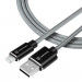 Tactical Fast Rope Kevlar USB Lightning MFi Cable - здрав кевларен кабел с въжена оплекта за Apple устройства с Lightning порт (100 см) (сив) 1