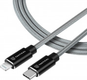 Tactical Fast Rope MFi Kevlar USB-C to Lightning Cable PD 20W -  сертифициран (MFi) USB-C към Lightning кабел за Apple устройства с Lightning порт (30 см) (сив)
