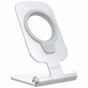 Nillkin MagLock Foldable Stand - алуминиева сгъваема поставка за бюро и плоскости за iPhone, съвместима с Magsafe захранване (сребрист)