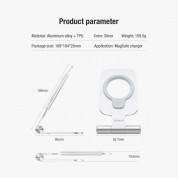 Nillkin MagLock Foldable Stand - алуминиева сгъваема поставка за бюро и плоскости за iPhone, съвместима с Magsafe захранване (сребрист) 10