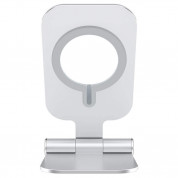 Nillkin MagLock Foldable Stand - алуминиева сгъваема поставка за бюро и плоскости за iPhone, съвместима с Magsafe захранване (сребрист) 4