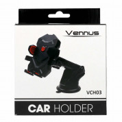 Vennus VCH03 Car Phone Holder with Adjustable Arm - универсална разтягаща се поставка за кола за смартфони с ширина от 55 до 85 мм (черен) 2