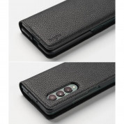 Ringke Folio Signature EZ Strap - кожен калъф с кожена лента за ръката за Samsung Galaxy Z Fold 3 (черен) 1