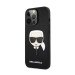 Karl Lagerfeld Saffiano Karl Head Leather Case - дизайнерски кожен кейс за iPhone 13 Pro (черен)  2