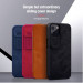Nillkin Qin Book Pro Leather Flip Case - кожен калъф, тип портфейл за iPhone 13 (син) 4