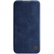 Nillkin Qin Book Pro Leather Flip Case - кожен калъф, тип портфейл за iPhone 13 (син) 1