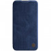 Nillkin Qin Book Pro Leather Flip Case - кожен калъф, тип портфейл за iPhone 13 (син) 2