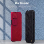 Nillkin Qin Book Pro Leather Flip Case - кожен калъф, тип портфейл за iPhone 13 (червен) 2