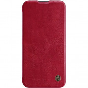 Nillkin Qin Book Pro Leather Flip Case - кожен калъф, тип портфейл за iPhone 13 (червен) 1
