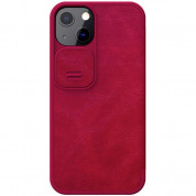 Nillkin Qin Book Pro Leather Flip Case - кожен калъф, тип портфейл за iPhone 13 (червен)