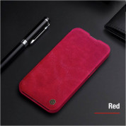 Nillkin Qin Book Pro Leather Flip Case - кожен калъф, тип портфейл за iPhone 13 (червен) 3