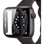 Tech-Protect Defense 360 Case - качествен твърд кейс с вграден стъклен протектор за дисплея на Apple Watch 7 41мм (черен)