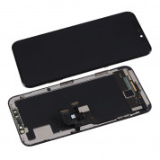 OEM iPhone X Display Unit OLED Soft - резервен дисплей за iPhone X (пълен комплект) - тъмносив