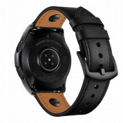 Tech-Protect Leather Screw Band 20mm - кожена каишка от естествена кожа за Galaxy Watch, Huawei Watch, Xiaomi, Garmin и други (20мм) (черен) 2