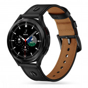Tech-Protect Leather Screw Band 20mm - кожена каишка от естествена кожа за Galaxy Watch, Huawei Watch, Xiaomi, Garmin и други (20мм) (черен)