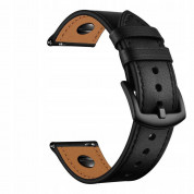 Tech-Protect Leather Screw Band 20mm - кожена каишка от естествена кожа за Galaxy Watch, Huawei Watch, Xiaomi, Garmin и други (20мм) (черен) 5
