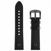 Tech-Protect Leather Screw Band 20mm - кожена каишка от естествена кожа за Galaxy Watch, Huawei Watch, Xiaomi, Garmin и други (20мм) (черен) 4
