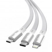 Baseus Bright Mirror 3-in-1 Retractable USB Cable 3.5A (CAMLT-MJ02) - универсален USB кабел с Lightning, microUSB и USB-C конектори (120 см) (бял) 3