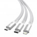 Baseus Bright Mirror 3-in-1 Retractable USB Cable 3.5A (CAMLT-MJ02) - универсален USB кабел с Lightning, microUSB и USB-C конектори (120 см) (бял) 4
