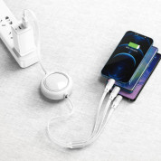 Baseus Bright Mirror 3-in-1 Retractable USB Cable 3.5A (CAMLT-MJ02) - универсален USB кабел с Lightning, microUSB и USB-C конектори (120 см) (бял) 5