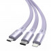 Baseus Bright Mirror 3-in-1 Retractable USB Cable 3.5A (CAMLT-MJ05) - универсален USB кабел с Lightning, microUSB и USB-C конектори (120 см) (лилав) 4
