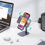 Ugreen Folding MagSafe Desk Stand - алуминиева сгъваема поставка за бюро и плоскости за iPhone съвместима с Magsafe захранване (сив) 4
