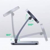 Ugreen Folding MagSafe Desk Stand - алуминиева сгъваема поставка за бюро и плоскости за iPhone съвместима с Magsafe захранване (сив) 3
