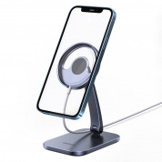 Ugreen Folding MagSafe Desk Stand - алуминиева сгъваема поставка за бюро и плоскости за iPhone съвместима с Magsafe захранване (сив)