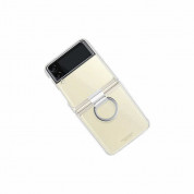 Samsung Clear Hard Cover Ring EF-QF711CTEGWW - оригинален поликарбонатов кейс с пръстен против изпускане за Samsung Galaxy Flip 3 (прозрачен) 4