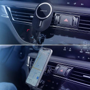 Nillkin MagSafe Wireless Car Charger Vent Mount 10W - поставка за радиатора на кола с MagSafe безжично зареждане за iPhone с Magsafe (черен) 3