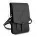 Guess Saffiano Wallet Universal Phone Bag - кожена чанта (портфейл) с презрамка (черен) 3
