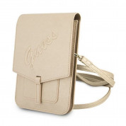 Guess Saffiano Wallet Universal Phone Bag (gold)