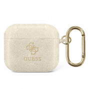 Guess AirPods 3 Silicone Transparent Glitter Case for Apple Airpods 3 (gold)